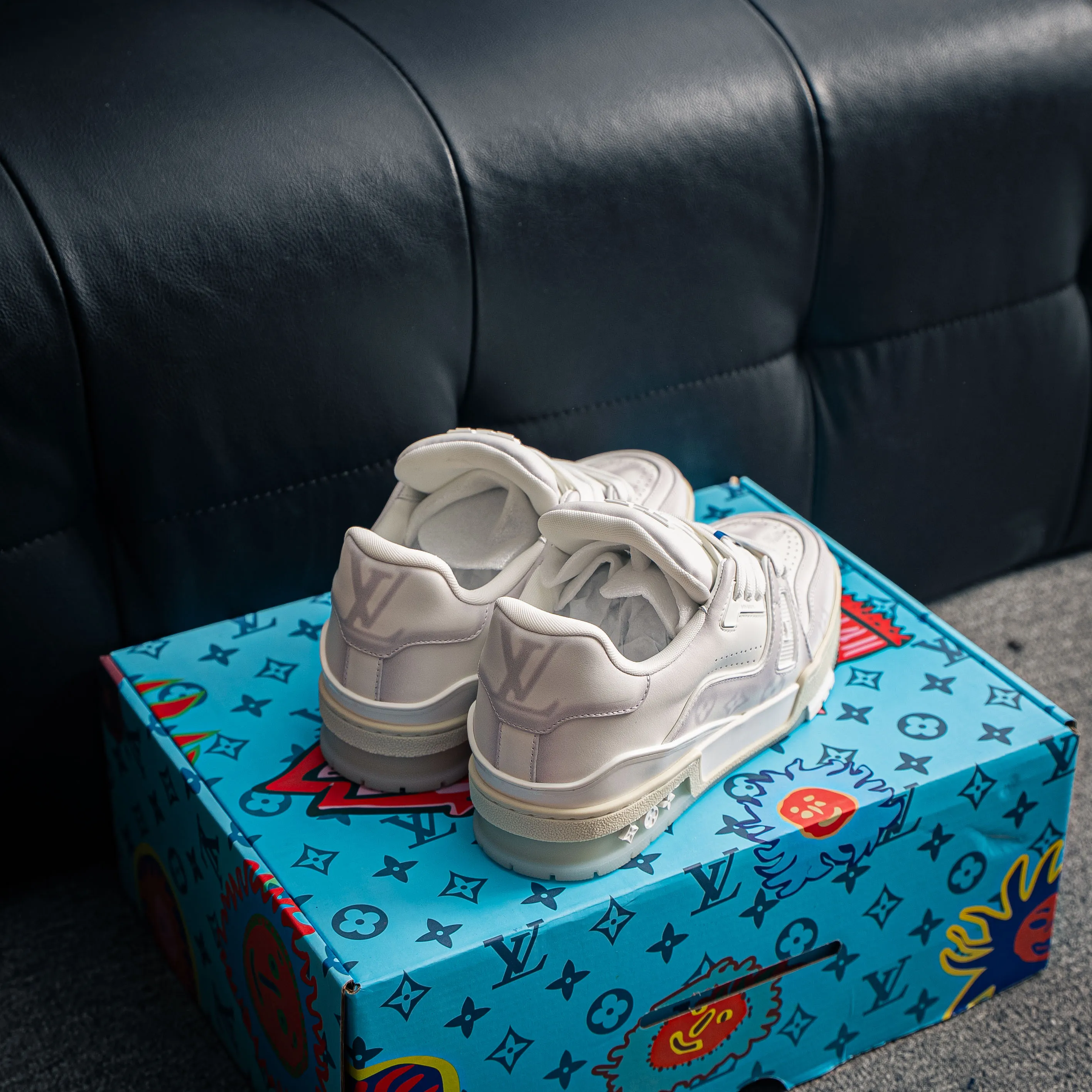【YS 】 Louis Vuitton LV Trainer Blue ✦ ， ✦ White ， ✦ Lace-Up ，